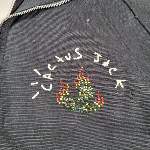 Air Jordan x Travis Scott Cactus Jack Mens Woven Graphic Jacket DO4095-010 Sz XL - Picture 3 of 11